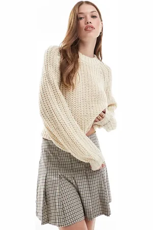 JJXX Chunky cropped jumper in buttermilk