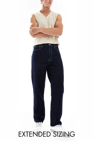 ASOS Straight fit jeans in indigo with contrast stitch