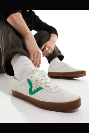 Vans Sport Low trainers in off and green with gum sole