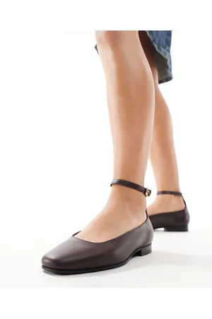 WALK LONDON Bella ankle strap shoe in burgundy leather