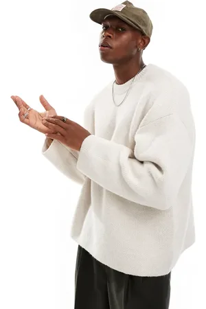 Weekday Teo wool blend oversized jumper in off