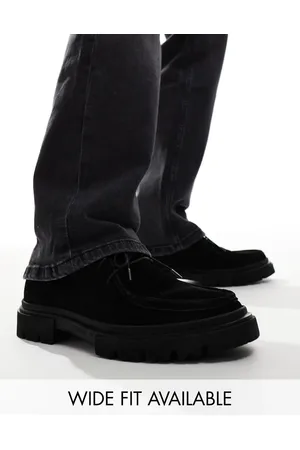 ASOS Lace up shoes with apron seam detail in suede and gum sole
