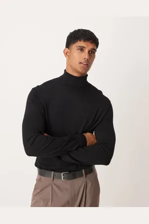 MANGO Fine knit turtle neck long sleeve jumper in