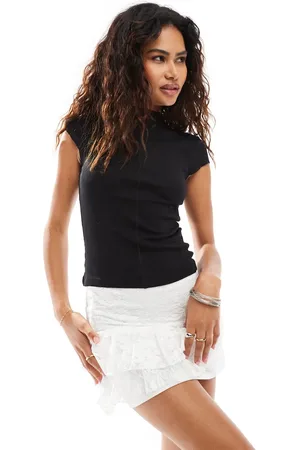 Weekday Dea mock neck t-shirt in