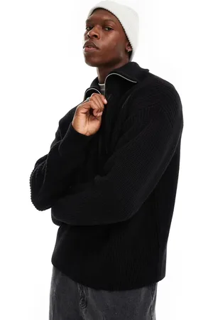 Weekday Jim wool blend half zip jumper in