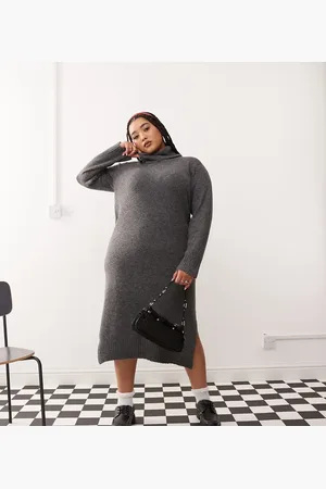 Noisy May High neck knitted midi jumper dress in