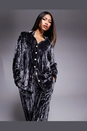 River Island Velvet shirt co-ord in