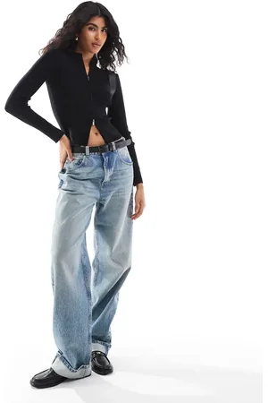 Pieces® Ribbed knit jumper with double zip in