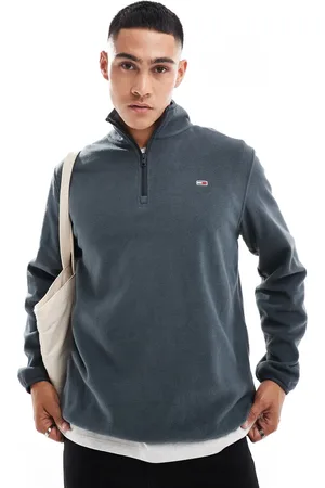 Tommy Hilfiger 1/4 zip polar fleece in charcoal