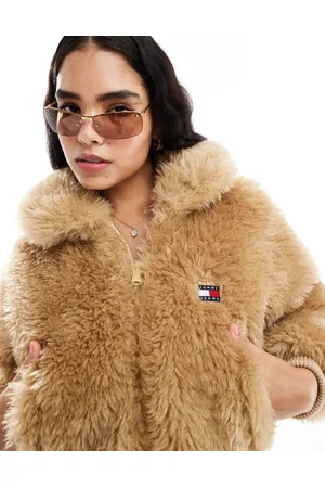 Tommy Hilfiger Shearling crop jacket in beige