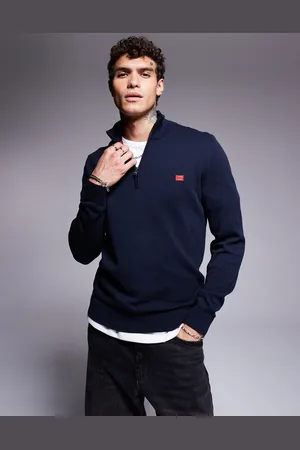 HUGO BOSS San quintus knitted half zip jumper in