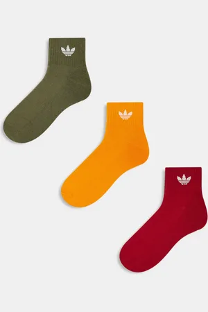 adidas Mid ankle sock in khaki, orange and red
