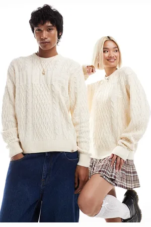 Dickies Seasonal knitted tonal logo jumper in off