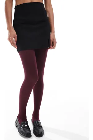 ASOS Ribbed tights in plum