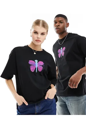 Weekday Unisex oversized t-shirt with butterfly cartoon print in exclusive to ASOS