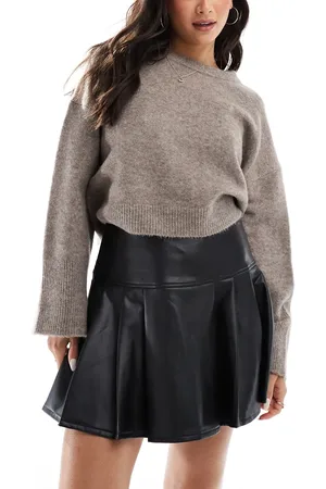 Miss Selfridge Faux leather kilt mini skirt in