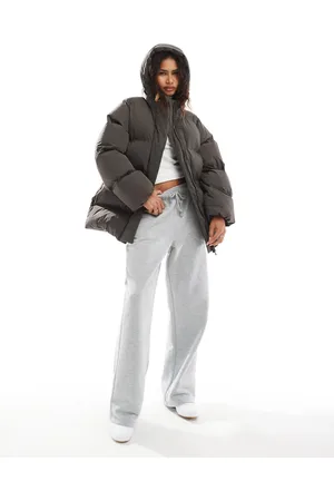 Weekday Dust cinched puffer coat with detachable hood in