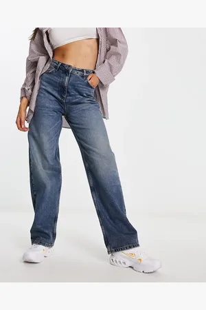 COLLUSION X009 mid rise dad jeans in mid wash - MBLUE