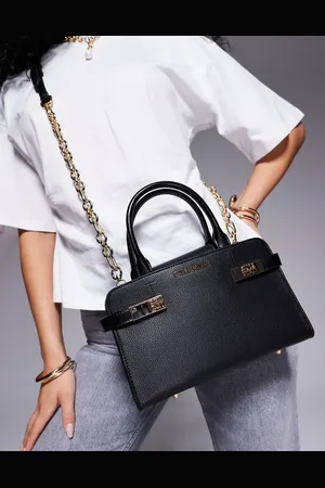 Steve Madden Blinden structured mini top handle tote with gold hardware in
