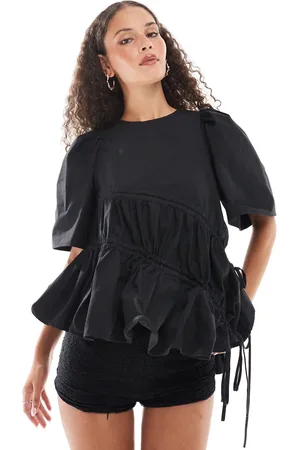 Ghospell Asymmetric ruched top in