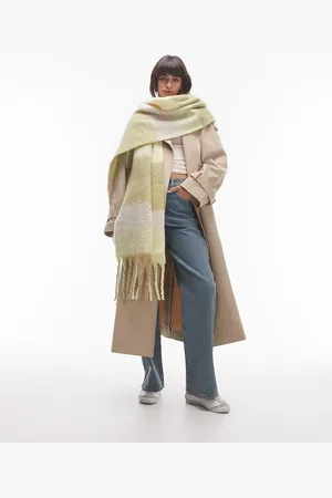 Topshop Sydney checked blanket scarf in green