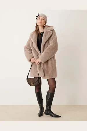 New Look Faux fur coat in mink