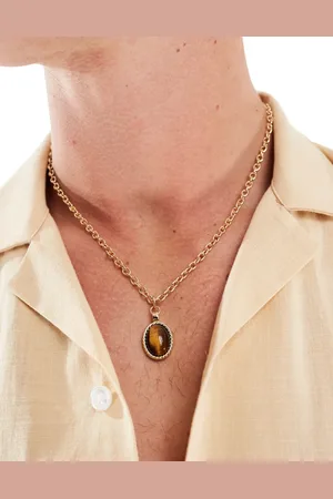 Icon Brand Tigers eye oval pendant necklace in