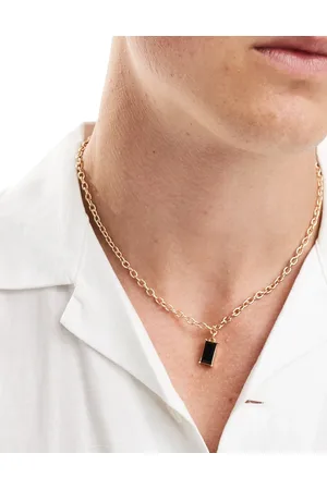 Icon Brand Black gem pendant in silver