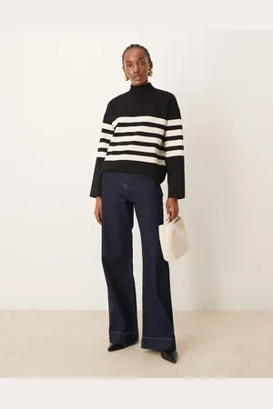 New Look Stand neck stripe jumper in