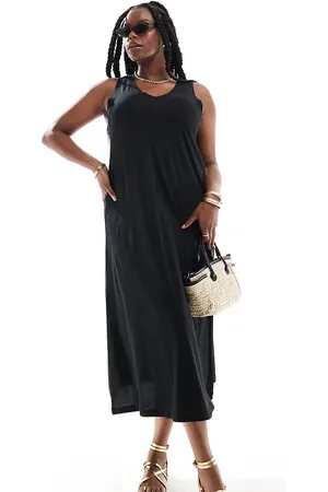ONLY V neck midi dress in