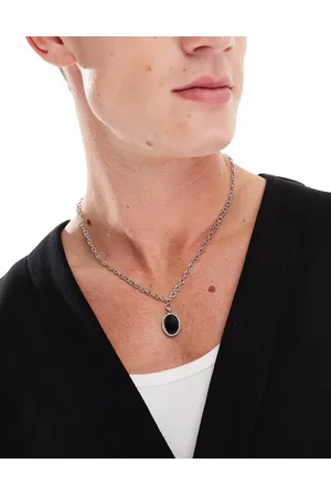 Icon Brand Black oval pendant necklace in