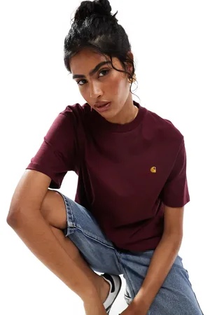 Carhartt American script t-shirt in burgundy