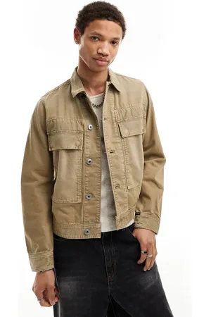 G-Star Denim utility jacket with oversized pockets in beige