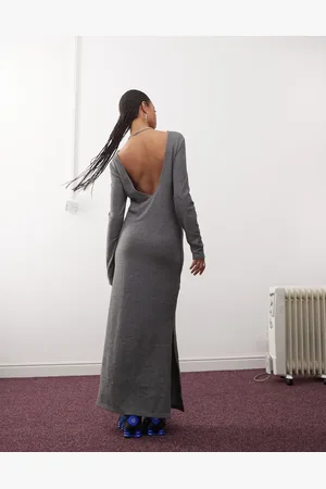 Noisy May Scoop back knitted maxi dress in texture