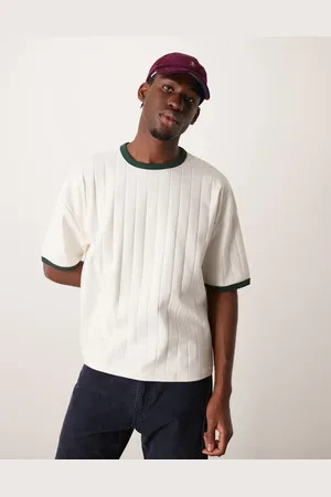 ASOS Oversized boxy t-shirt with wide set rib in cream