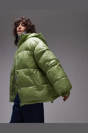 Topshop Hooded mid puffer jacket in bright