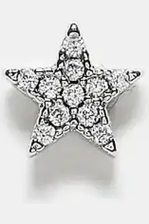 Kingsley Ryan Crystal star labret piercing stud earring in sterling