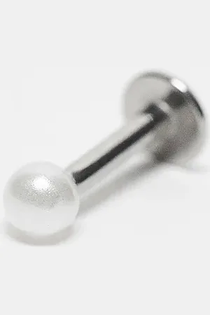 Kingsley Ryan Pearl labret piercing earring in sterling