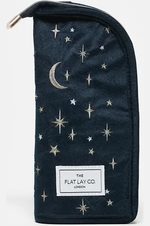 Flat Lay Company The Flat Lay Co. Brush Holder in Embroidered Celestial - Blue Velvet