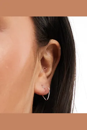 Kingsley Ryan Heart hoop earrings in sterling