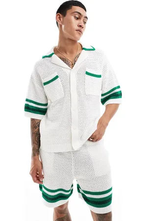 The Couture Club Co-ord stripe trim knitted shirt in