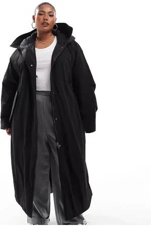 ASOS ASOS DESIGN Curve clean longline puffer coat with hood in