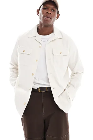 Ralph Lauren Wide wale cord shirt classic oversized fit in cream