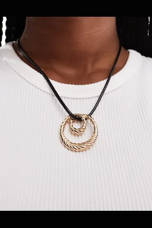 ASOS Necklace with rope and twist pendant in tone