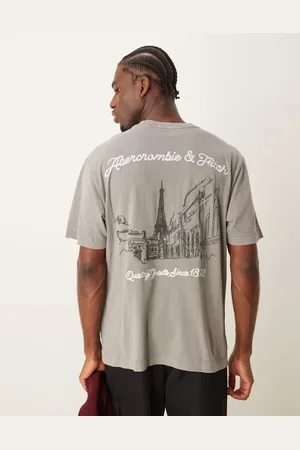Abercrombie & Fitch City scenic back logo vintage acid wash oversized t-shirt in mid