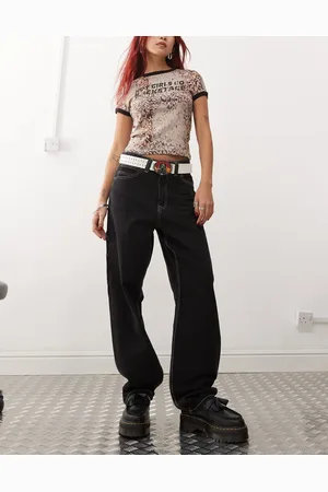 Dr Denim Faye Worker baggy fit mid waist with workwear detail in