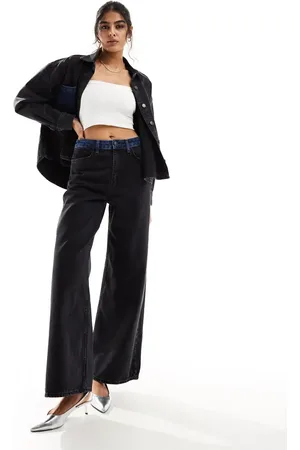 Object Wide leg jean co-ord with contrast waistband in washed