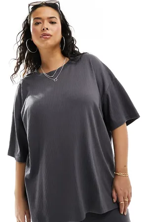 In The Style T-shirt and flare trouser set in charcoal