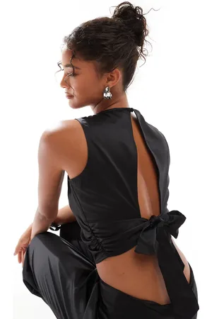 VERO MODA Bow back satin top co-ord in