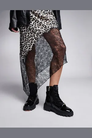River Island Lace up patent ankle boot in